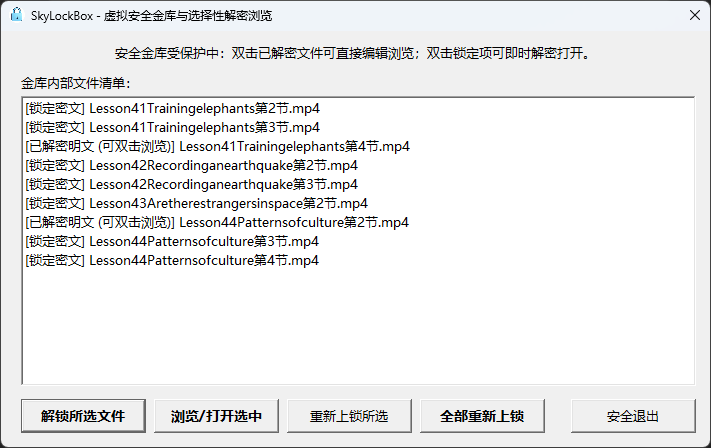 选择性解锁界面